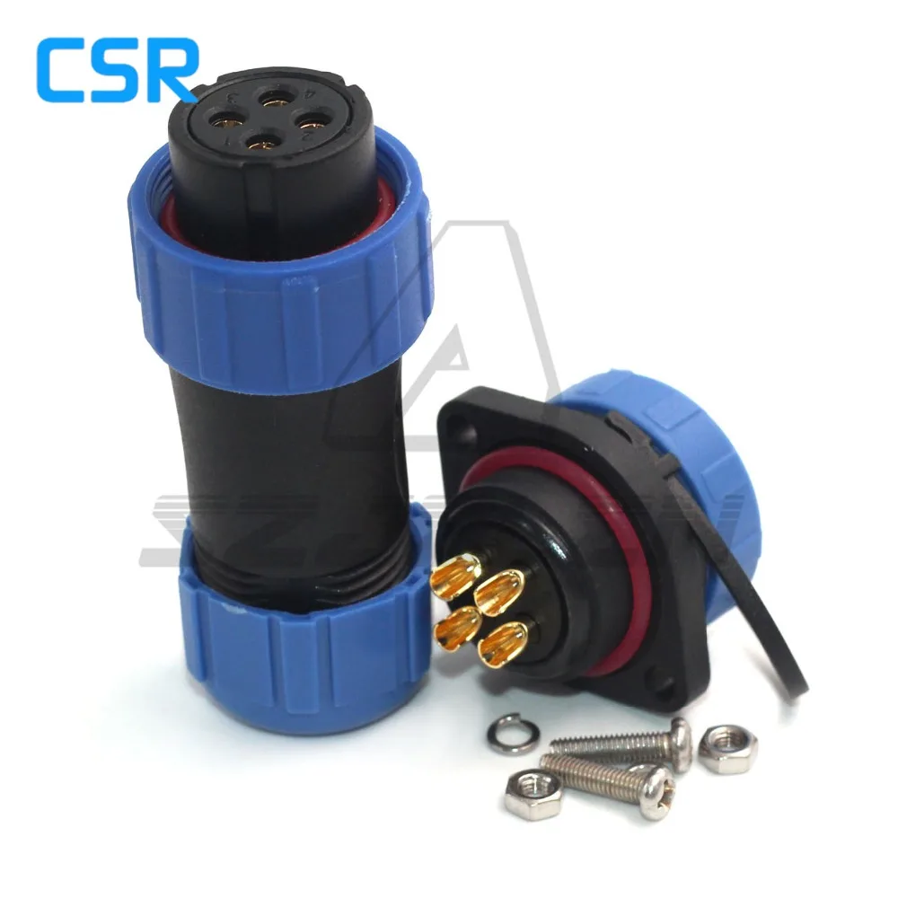 SP21 4 Pin Waterproof IP68cable Automotive Connectorsoutdoor Auto Industrial  Plug Socket