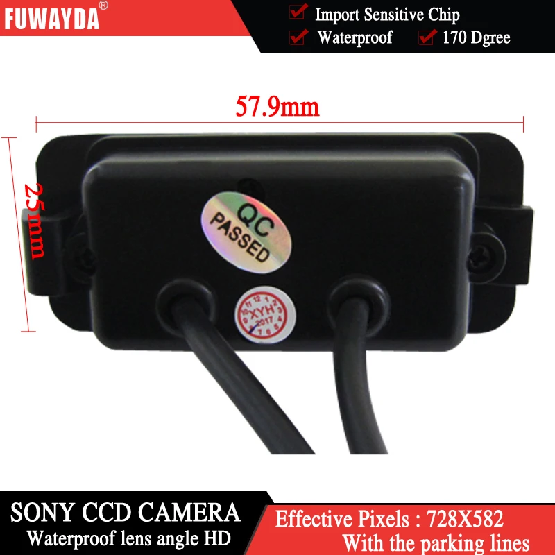 FUWAYDA CAR REAR VIEW REVERSE BACKUP per fotocamera SONY per FORD MONDEO/FIESTA/KUGA/FOCUS (2 carrozze)/S-Max/CHIA-X impermeabile HD