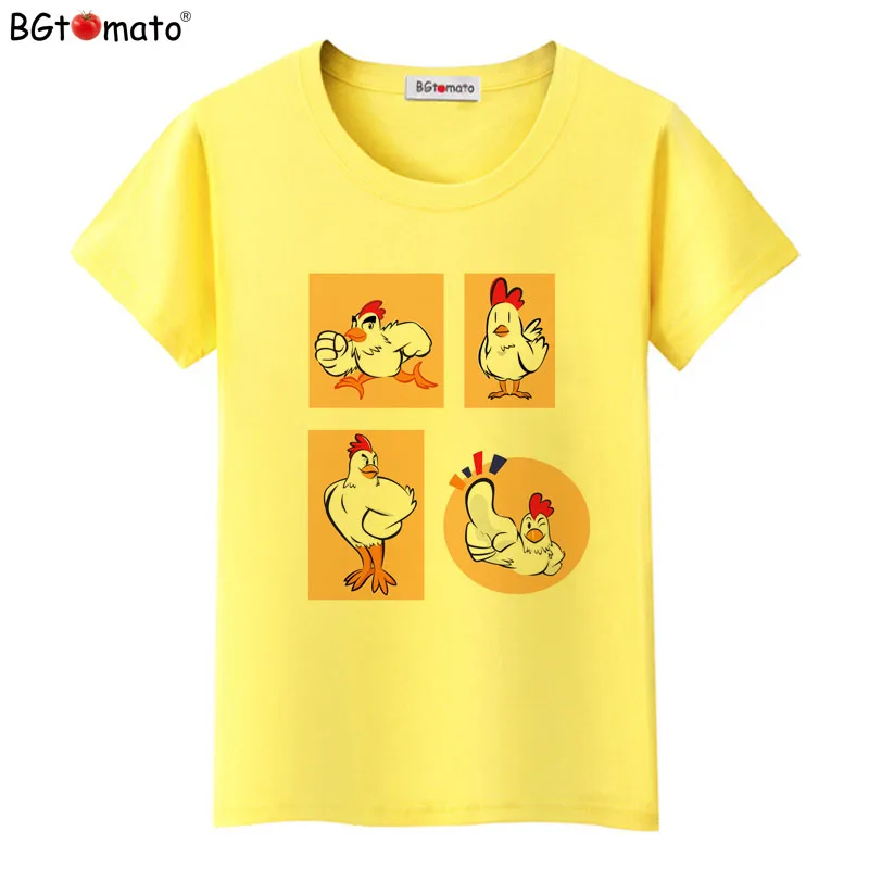 BGtomato T shirt Brave chicken funny t shirts New style summer kawaii top tees Original brand women tshirt Cheap sale