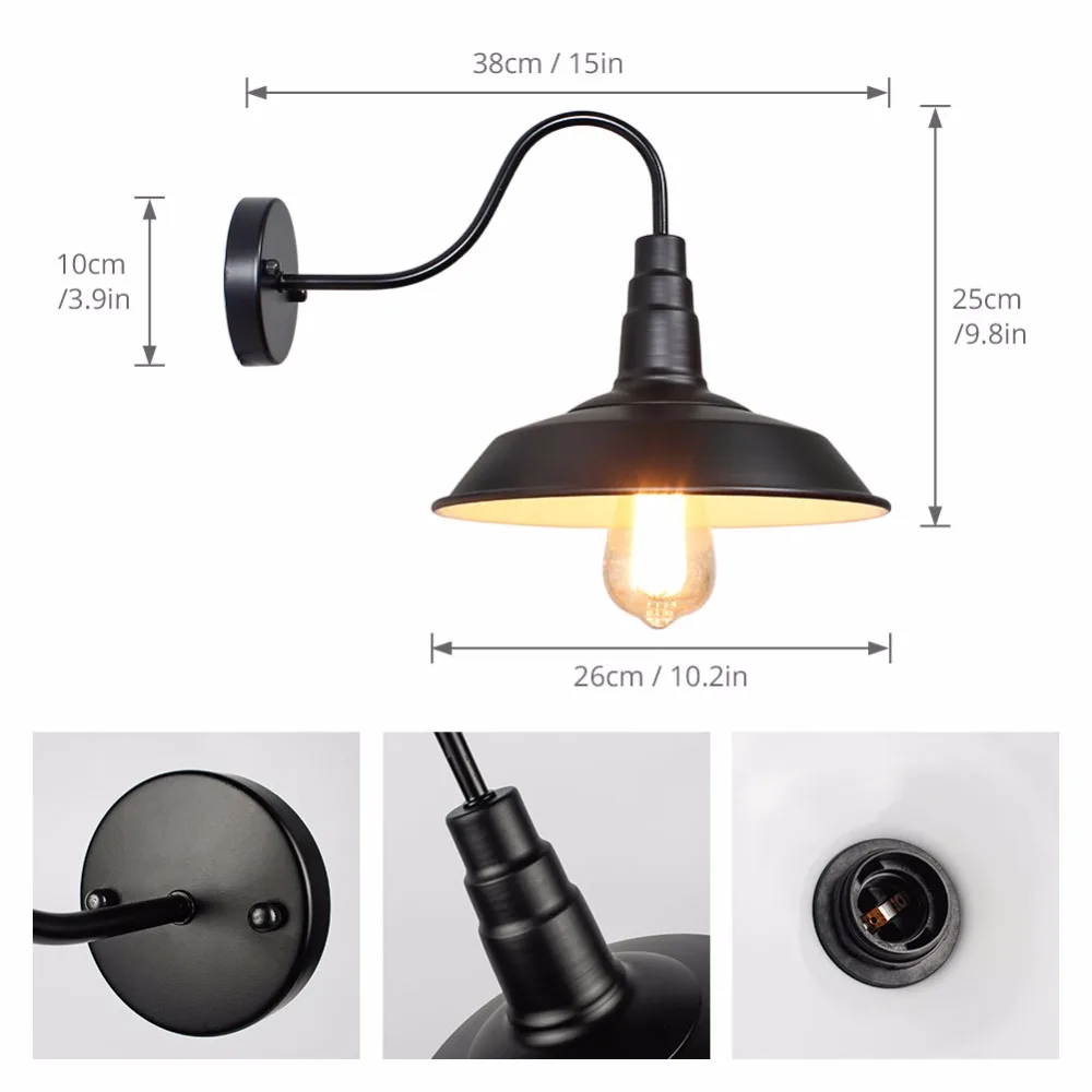 Applique Murale Industrielle LED Rétro, Luminaire Décoratif d\'Nik, Style Vintage, Idéal pour un Loft, un Restaurant ou un Salon