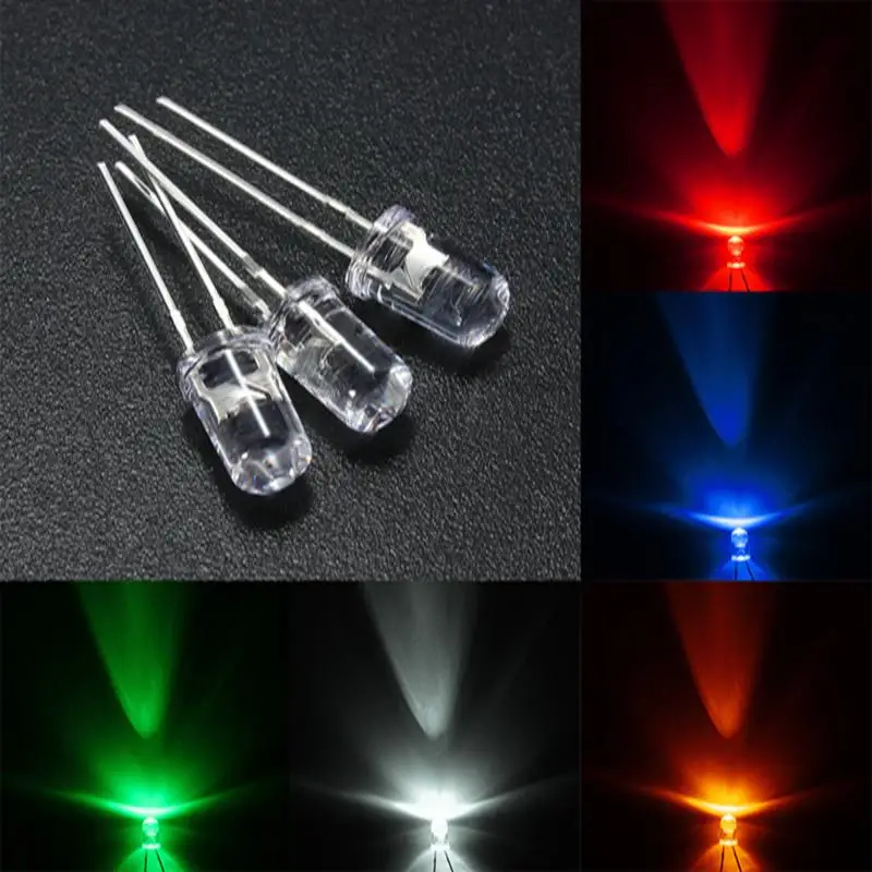 Short Legs 16MM UltraBright Red/Green/Blue/White/Yellow Ultra Bright 5mm Round LED Diode F5 3.0-3.2V