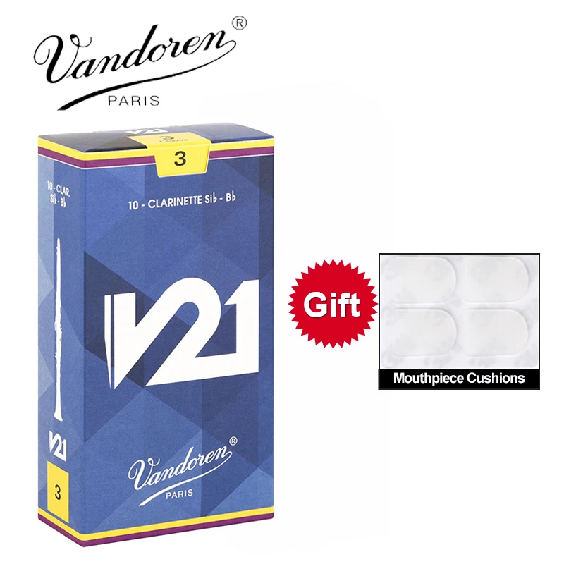 Original France Vandoren V21 Bb Clarinet Reeds Strength 2.5# 3# 3.5# 3.5+# 4# Box of 10 [With Gift]