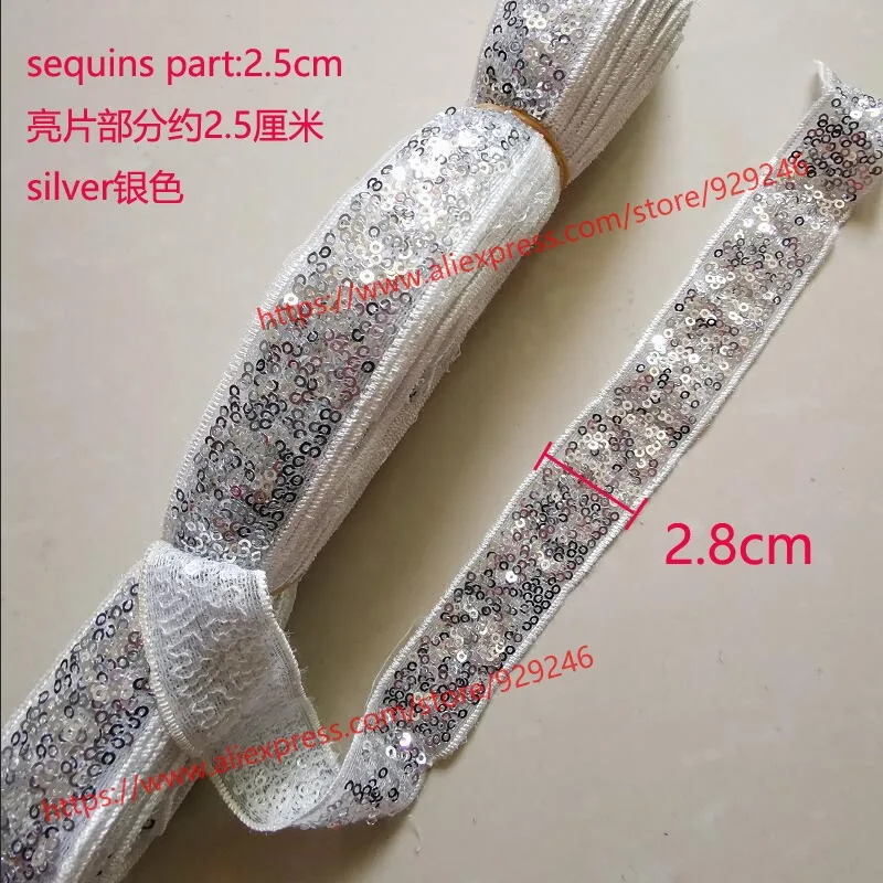 16 yards/lot 5-rows square sequins ribbon lace for dancing costume decoration grey sequins for stage garments dress accessory