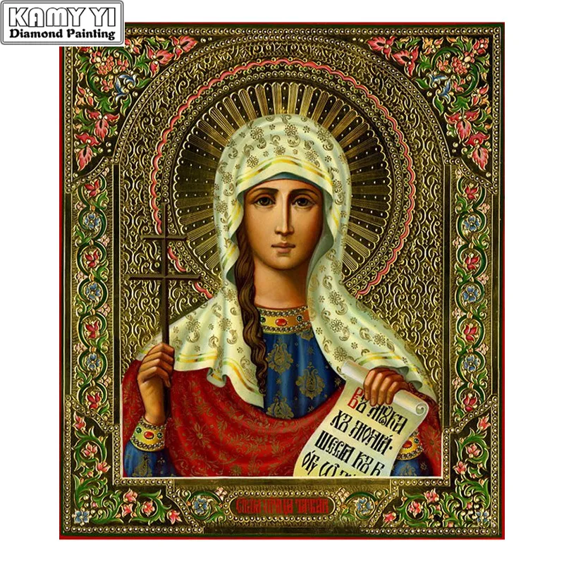 

Diamond Embroidery DIY Diamond Painting Cross Stitch Holy Faith 5D Needlework Diamond Mosaic Diamant Full Layout Decorations