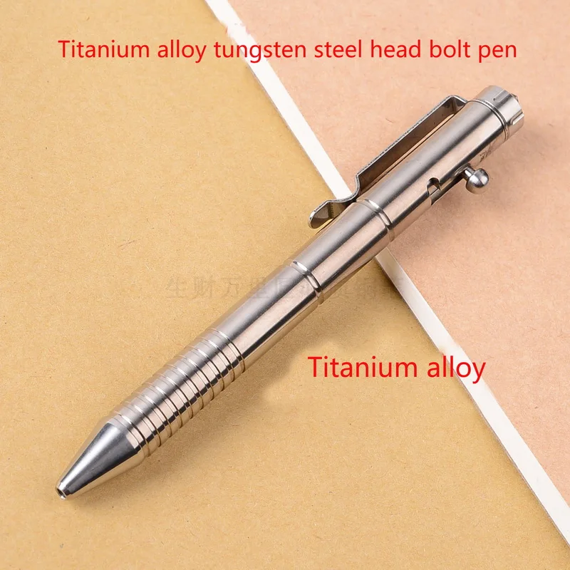 TC4 Titanium Alloy Tactical Pen Attack Cool Stick Break window Female self-defense Products Pistol Signature Pen Student Outdoor