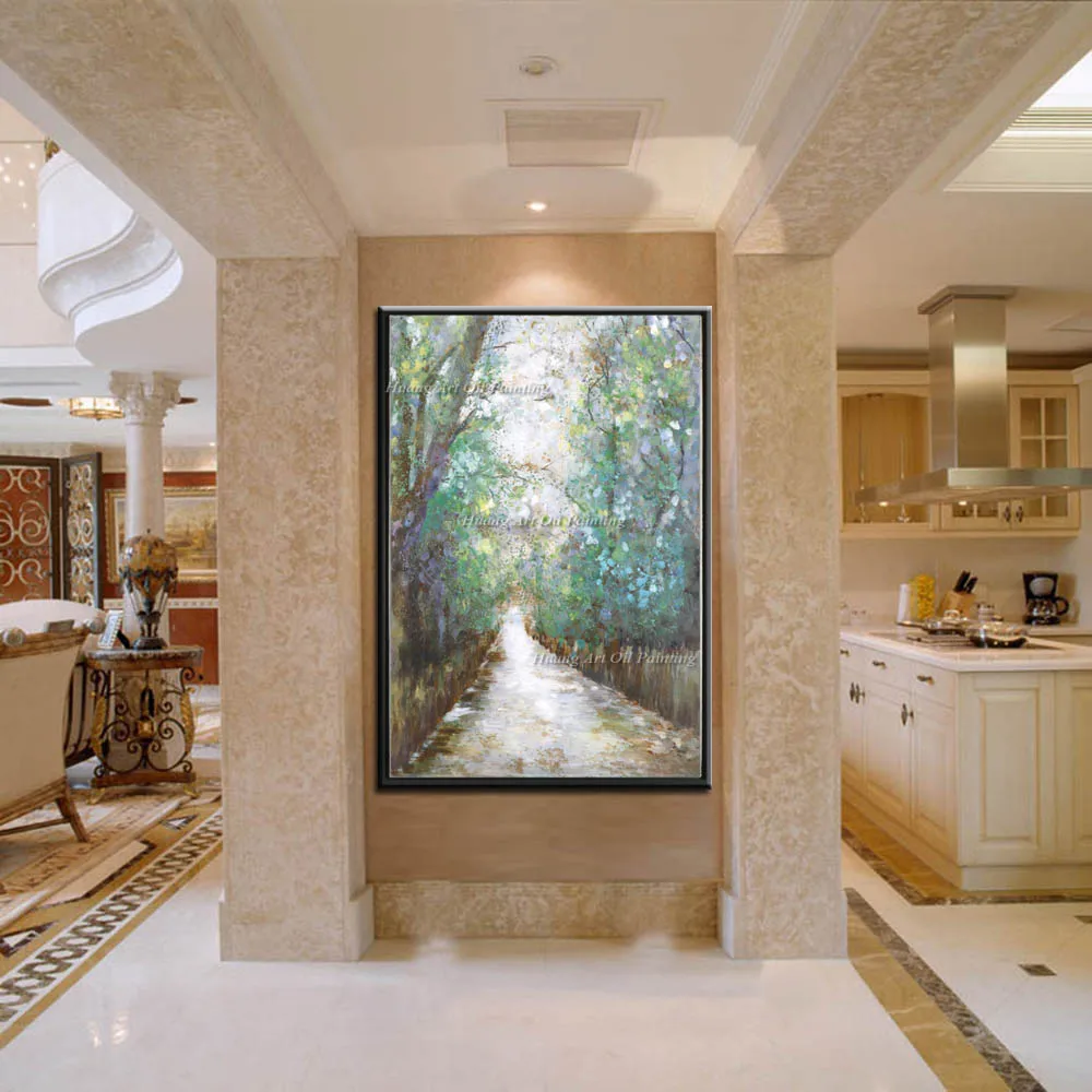 

Wall Artwork Decoration 100% Hand-Painted Impressionist Tree Art Landscape Oil Painting on Canvas Landscape Tree Oil Painting