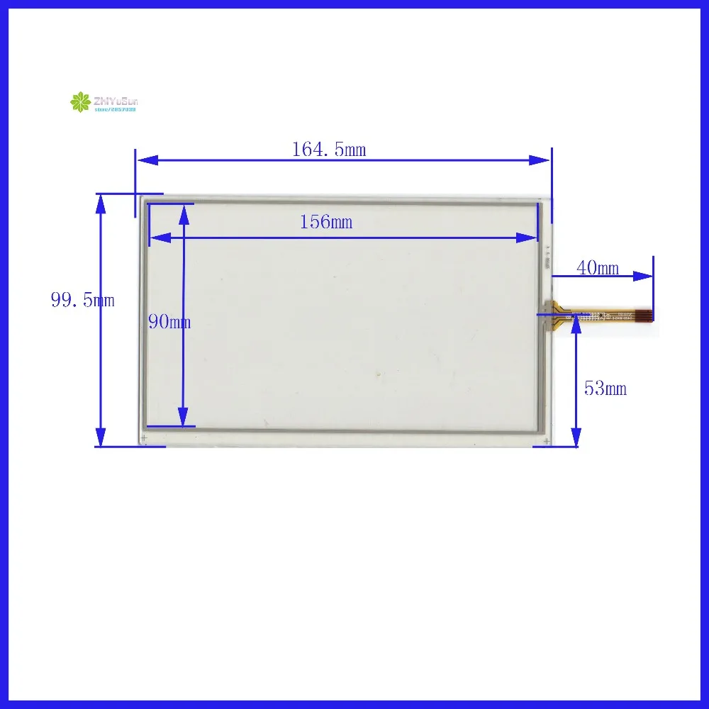 

ZhiYuSun Side edge outgoing line 165mm*100mm 7inch 4 line touch screen panel 165*100 Sensor glass Compabible for GPS CAR