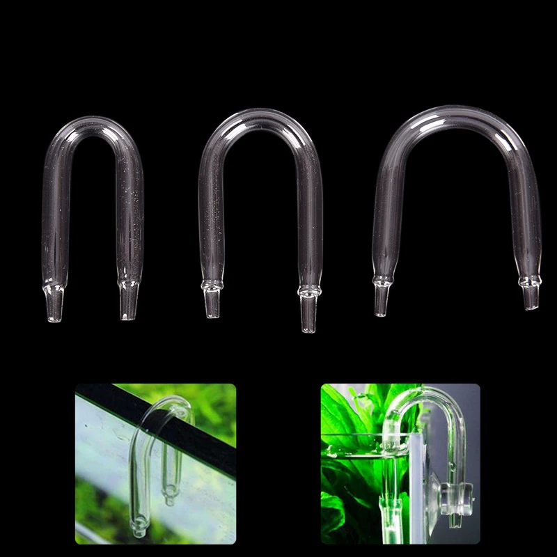 Durable U Shaped Glass Tube Aquarium CO2 Diffuser Check Valve Fish Tank Tube