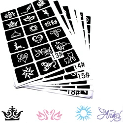 136pcs/lot Glitter Tattoo Stencil Cartoon Bear Bow Spider Scorpion Tattoo Art Design for Woman Man Mixed Designs Tattoo Sticker