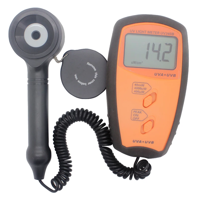 Imagem -02 - Medidor de Luz uv Radiômetros Display Lcd Uva Uvb Ferramentas de Medição Alta Precisão uv Detector Espectro 280nm380nm Profissional uv