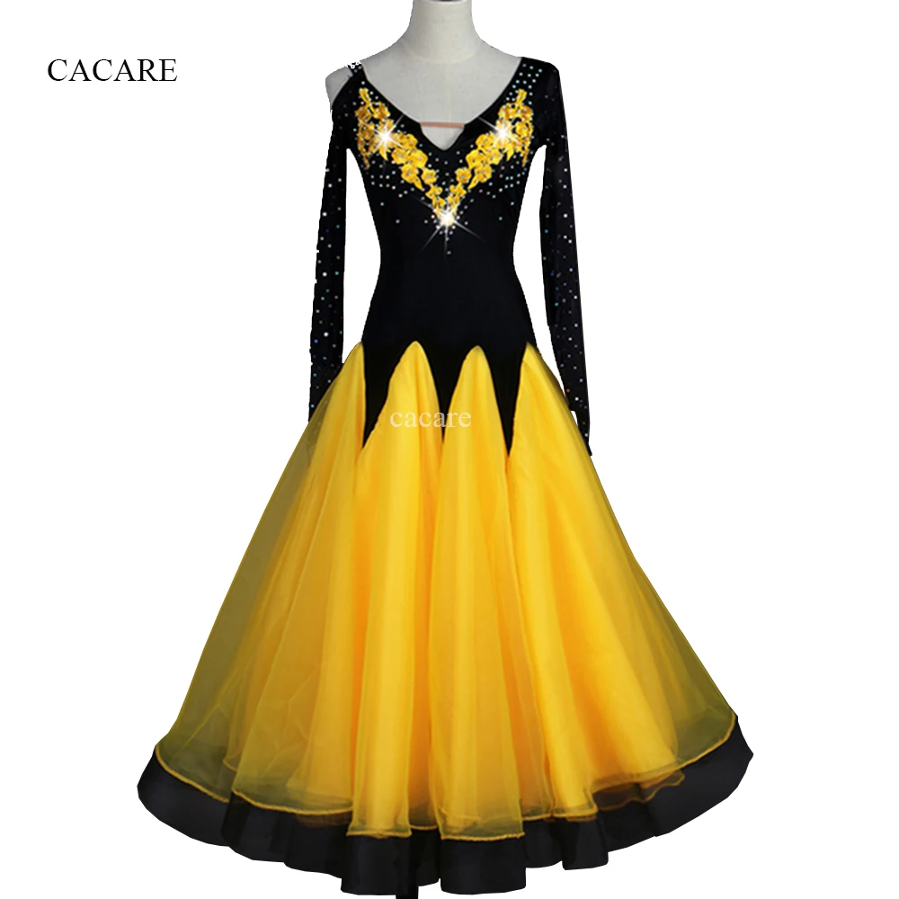 

CACARE Ballroom Dance Formal Dresses Long Woman Clothing Female Standard Dance Wear Costume Waltz Dress Modern D0331 Customize