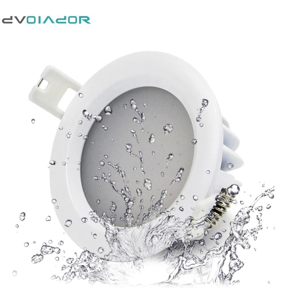 DVOLADOR IP65 Waterproof Recessed LED Downlight AC 85V 265V 15W/12W/9W/7W/5W For Bathroom Showeroom Outdoor LED Spot Light