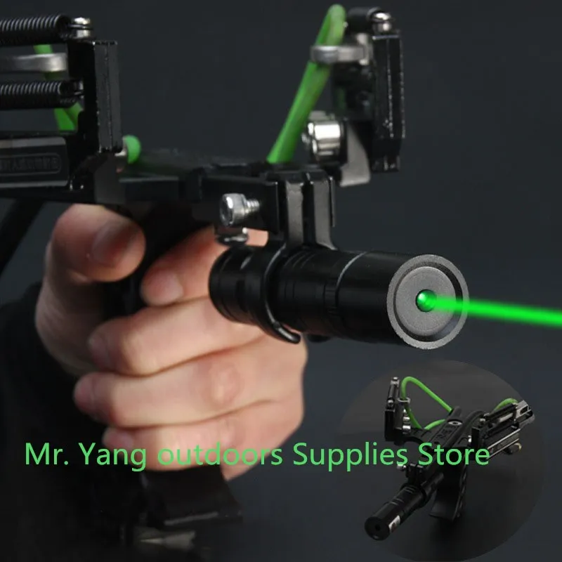 Laser Slingshot Elastic Hunting Fishing Slingshot Shooting Catapult Bow Arrow Rest Bow Sling Shot Crossbow Bolt