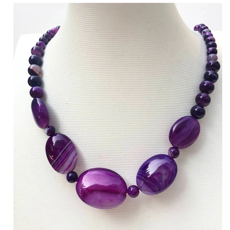 Onyx bead chain charm Fashion Jewelry Mulitcolor Carnelian Round Oval beads Woman Men Necklace 21.5 \