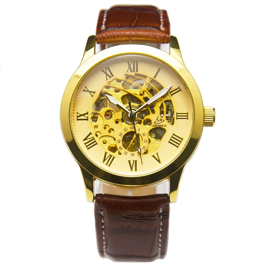 

2021 Watches New Relogio Masculino Men's Automatic Watch Mechanical Skeleton Watch Vintage Bronze Wristwatch Male Luxury Clock