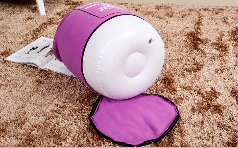 

35cm x 35cm flocking pvc inflatable footstool , home furniture foot rest cushion