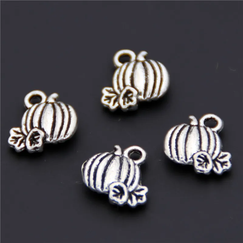 50pcs  Silver Color Pumpkin Charms Pendant For Hallowmas Diy Necklaces & Pendants Jewelry Accessories A2405