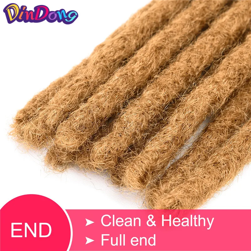 DinDong 10 inch Synthetic Dreadlocks Men Handmade Crochet Braiding 6 inch Dreadlocks Hair Extensions Hip Hop Pure Color