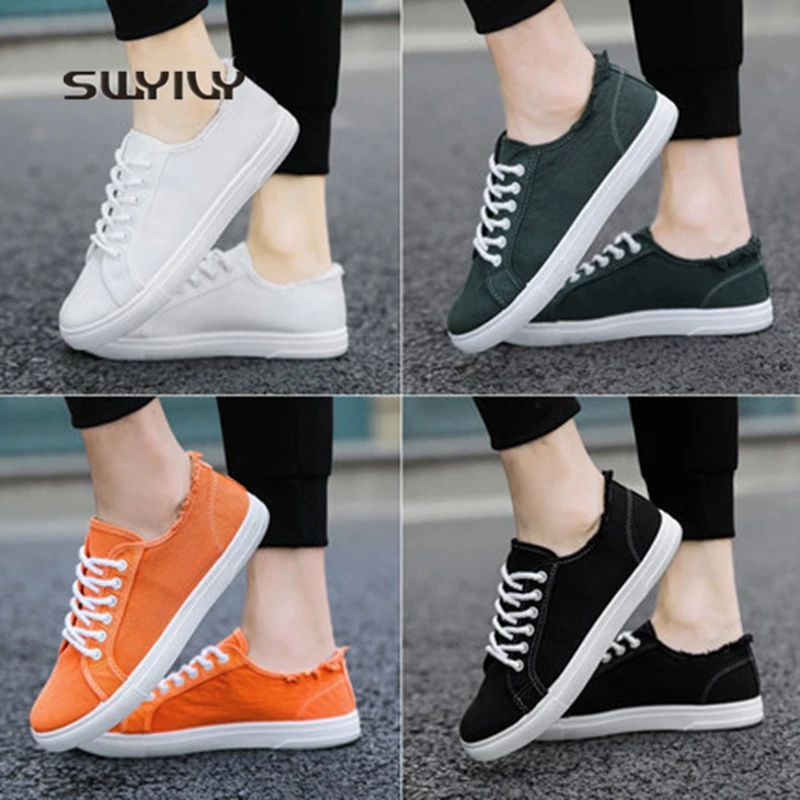 

SWYIVY Sneakers For Men Solid Color Light Weight 2018 Autumn Skateboarding Sneakers For Males Non-slip Homme Chaussures de sport