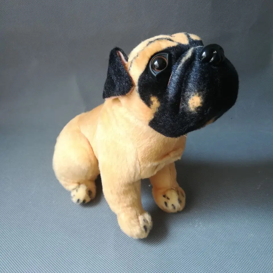 simulation pekingese dog plush toy about 28cm squatting pug soft doll birthday gift h2326