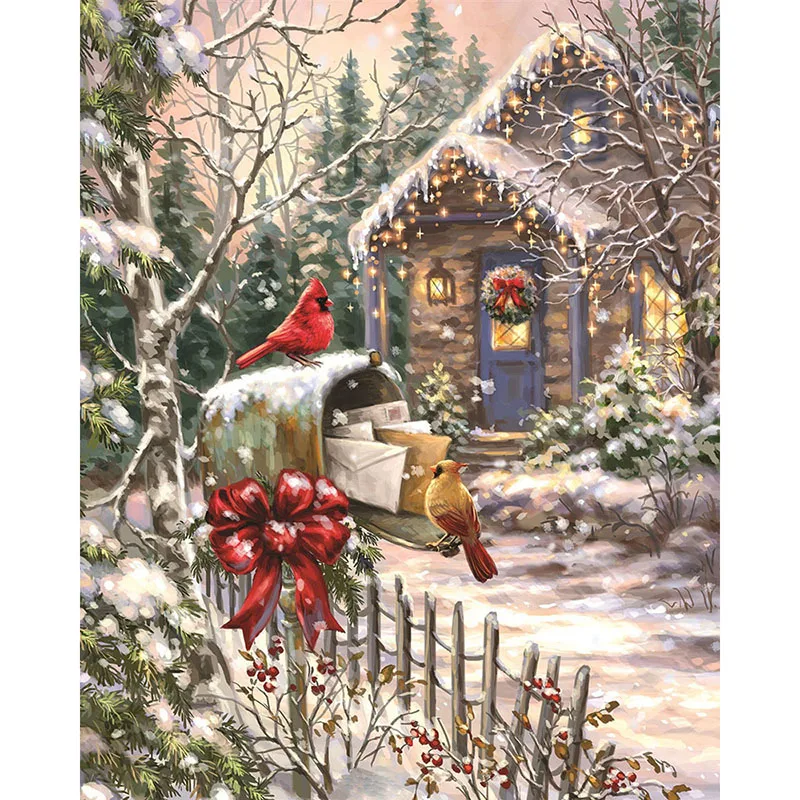 5D DIY diamond Painting Winter Snow Birds Cross Stitch diamond embroidery mosaic diamonds wall stickers home decor KBL