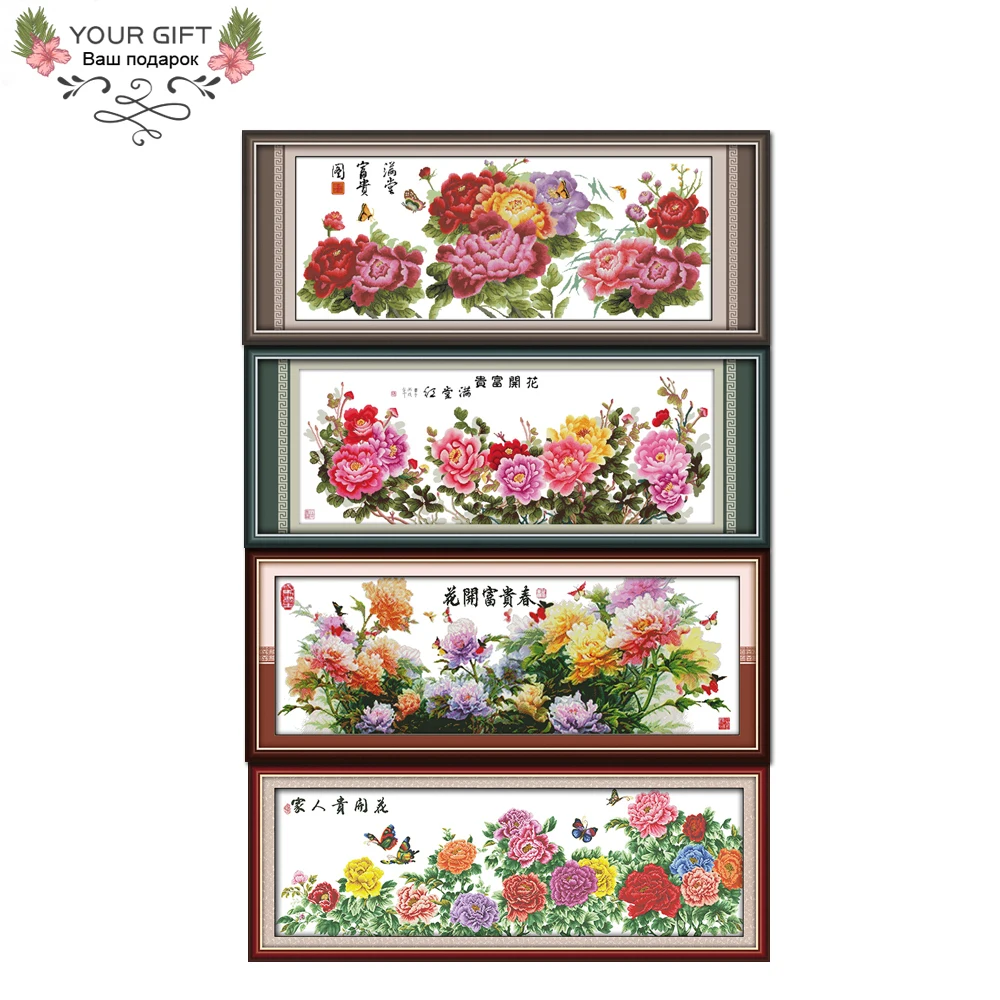 

Joy Sunday Chinese Peony Flower Home Decor H201H205H216H265 Treasures Fill Home Flowers Blooming Wealth In Spring Cross Stitch