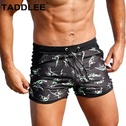 Taddlee-traje de baño Sexy para hombre, bañador tipo bóxer, pantalones cortos de Surf, Bikini de corte cuadrado