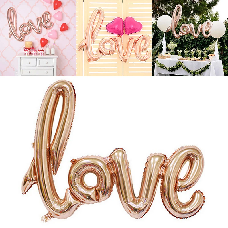 42inch Rose Gold Script Love Letter Foil Balloon For Wedding Engagement Decor