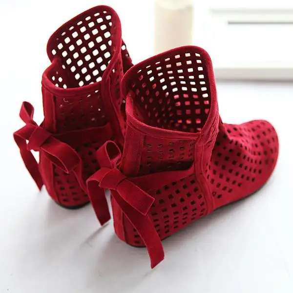 

Women Boots Flat Low Hidden Wedges Cutout Ankle Boots Casual Shoes Cute Booties Woman winter Lady Boots Women Fashion Hotselling