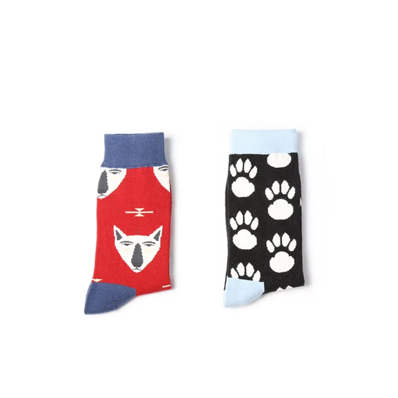 New Men Cotton Socks Cool Amimal Funny Socks Gog Horse Fox Harajuku Style Cartoon Fashion Socks