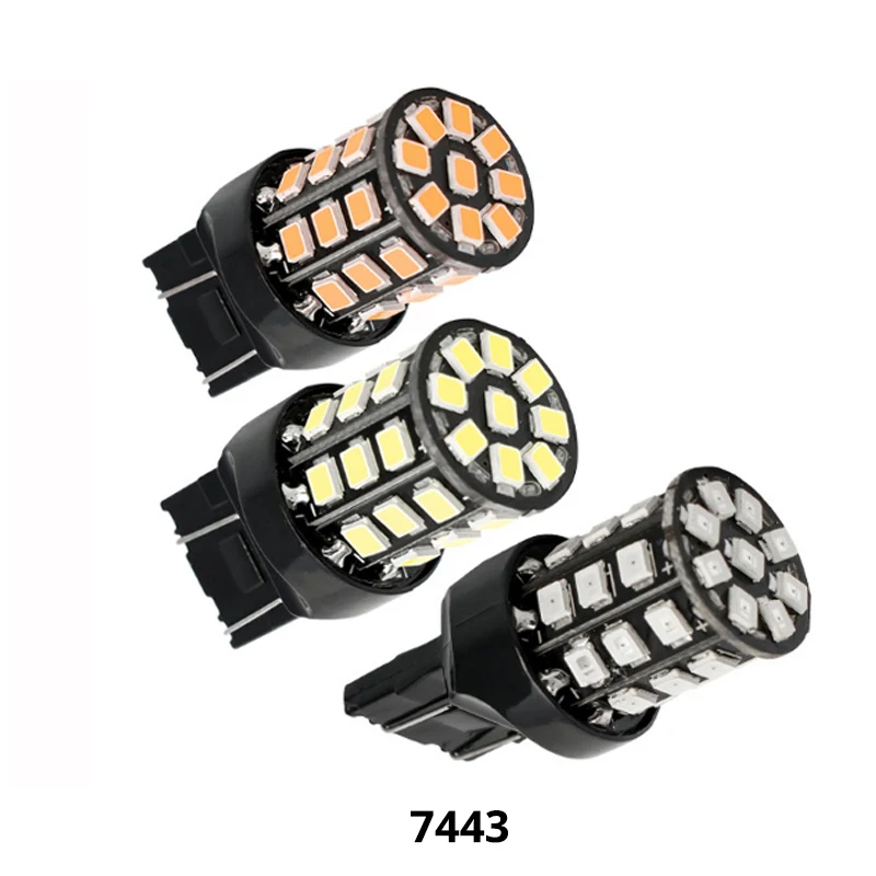 

50Pcs Car LED T20 7440 7443 33 SMD 2835 LED Auto LED brake parking rear turn signal daytime running light 12V