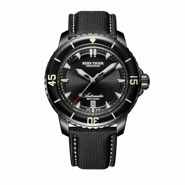 Imagem -05 - Reef Tiger Aurora Serier Rga3035 Homem 200m à Prova Impermeável Água com Super Luminoso Único Calendário Automático Relógio de Pulso Mecânico