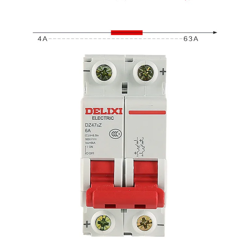 DELIXI DZ47sZ Small DC Circuit Breaker DC 500V 2P Air Switch