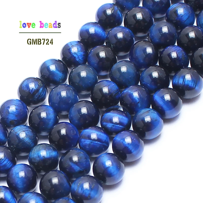 A++ Natural Stone Beads Blue Tiger Eye Round Beads For Jewelry Making 15inch Pick Size 6.8.10.12mm Making Bracelet-F00125