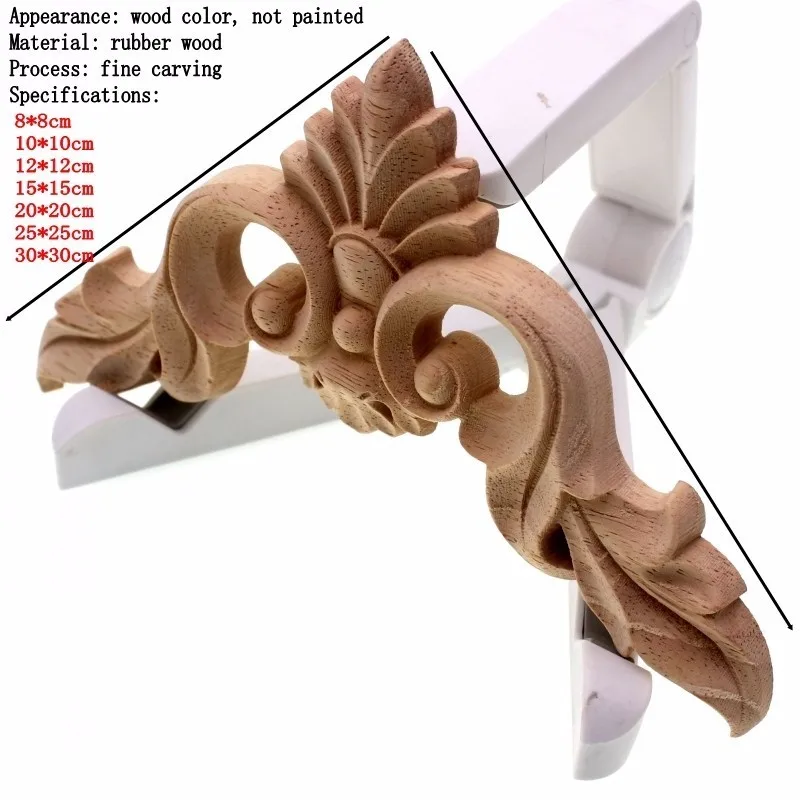 RUNBAZEF Wood Carving  Flower of European Furniture Door Small Home Decoration Crafts Figurines Miniatures Accessories