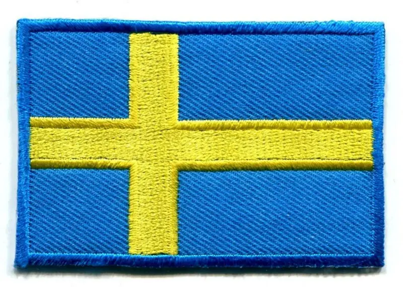 Flag of Sweden Swedish applique iron-on patch med