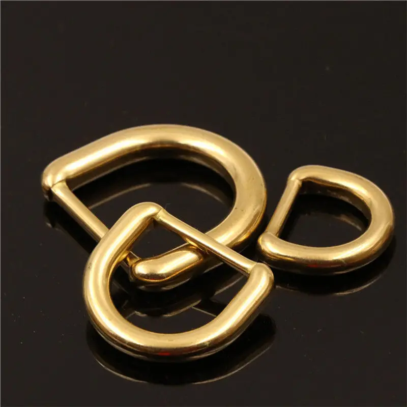 1piece Solid Brass Molded D ring Buckle for Leather Craft Bag Purse Strap Belt Webbing Dog Collar 15/20/25mm