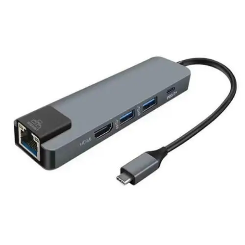 5 in 1 USB Type C Hub HDMI-compatible 4K USB C Hub to Gigabit Ethernet Rj45 Lan Adapter for Mac book Pro Thunderbolt 3 USB-C