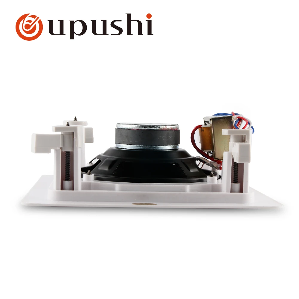 Oupushi ceiling surround sound system 6W 10W roof speakers home 100V Pa system square shape in ceiling loudspeaker