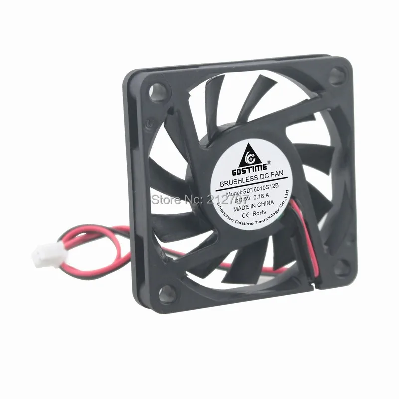10PCS Gdstime DC 5V 60mm x 60mm x 10mm 6010 Brushless Cooling Fan