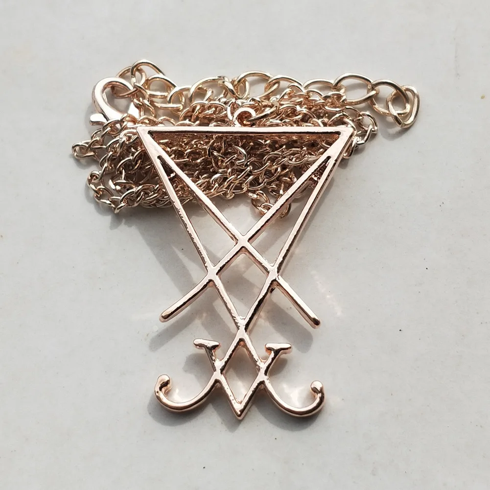 Seal of Lucifer Satanic Sigil of Baphomet Metal Pendant Necklace Gothic Dark Pagan Satan Men Fashion Gift Accessories