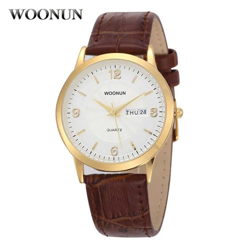 Man Watch 2022 Luxury Men Gold Watches Genuine Leather Date Day Quartz Watch Ultra Slim Watches Men Business Watch montre homme