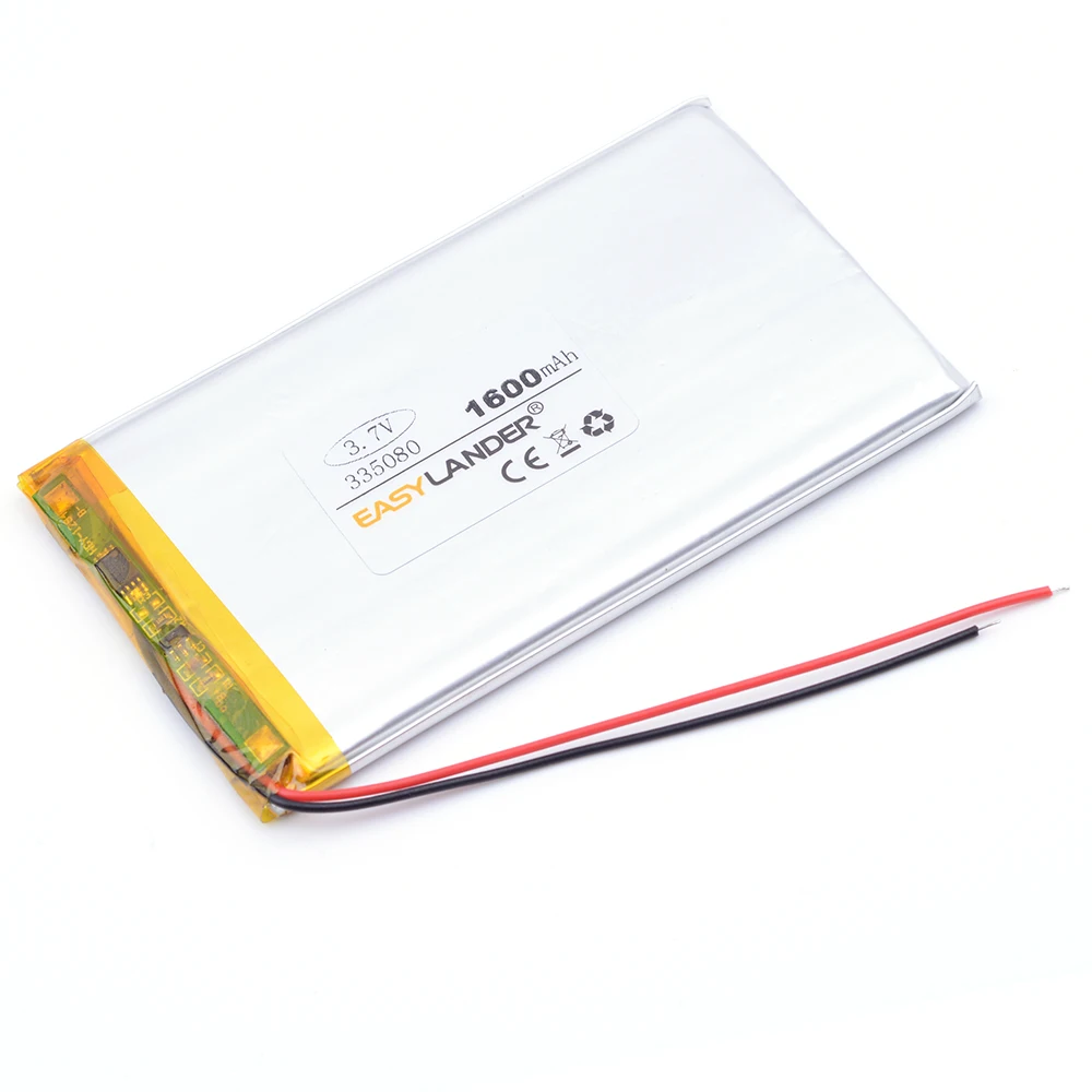 335080   3,7 V 1600 mAh wiederaufladbarer Lithium-Li-Ionen-Li-Polymer-Akku für Tablet PC Power Bank mobiler DIY-Lautsprecher