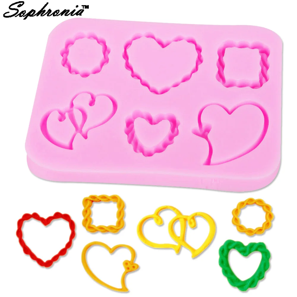 Love Rope Heart Silicone Molds Crafts For Chocolate Candy Jelly Moulds Baking Pastry Home and Kitchen Baking Accessories Tools