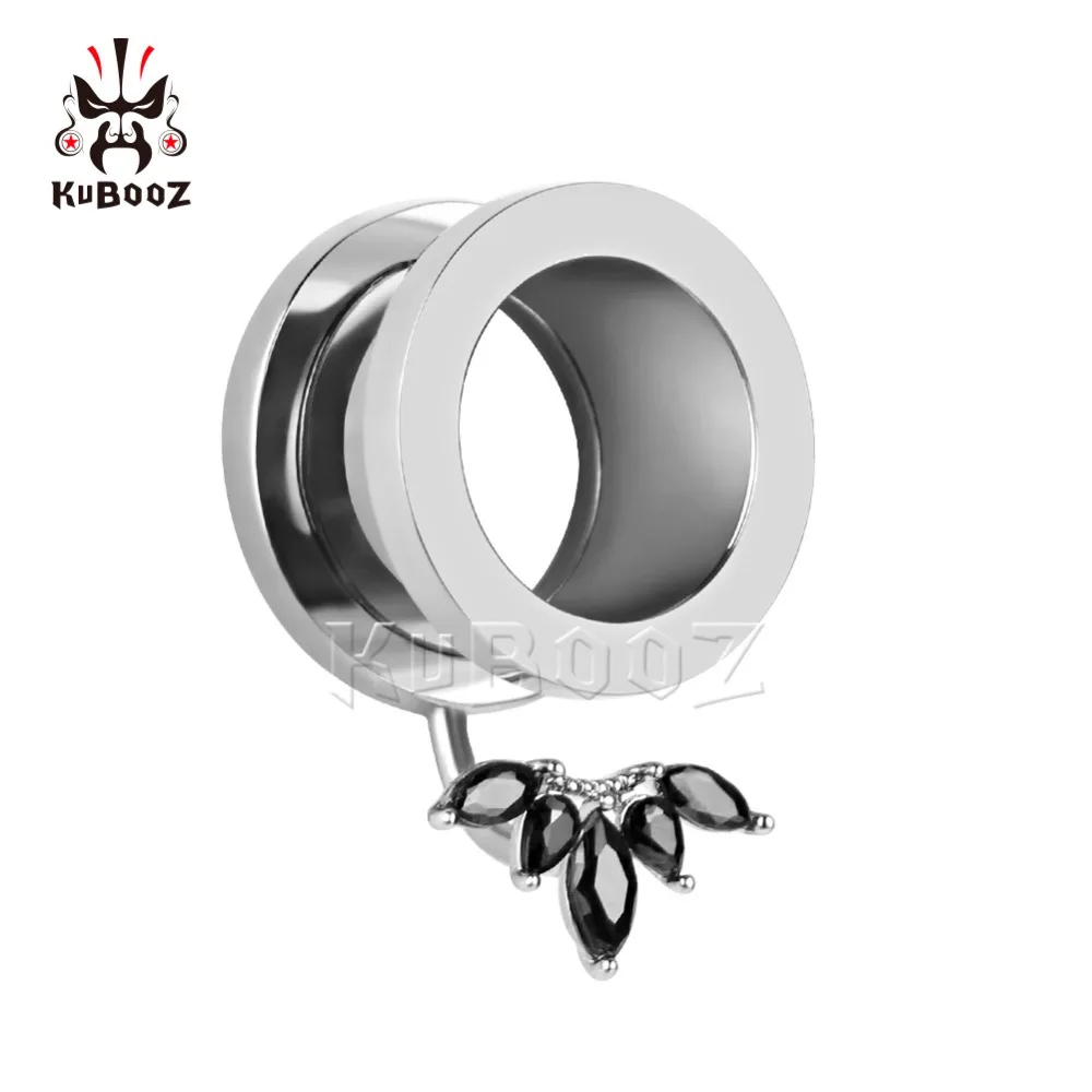 KUBOOZ Ear Gauges 2G 0G 00G Piercing Stainless Steel Plugs Tunnels Stretcher Body Jewelry Expander Screw Earrings Gift 2PCS image 2