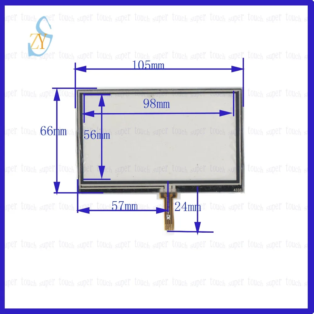 

ZhiYuSun5PCS/Lot 105mm*66mm New 4.3 inch 4 lines Touch Screen 105*66 this is compatible touch for GPS car MP5 MP4