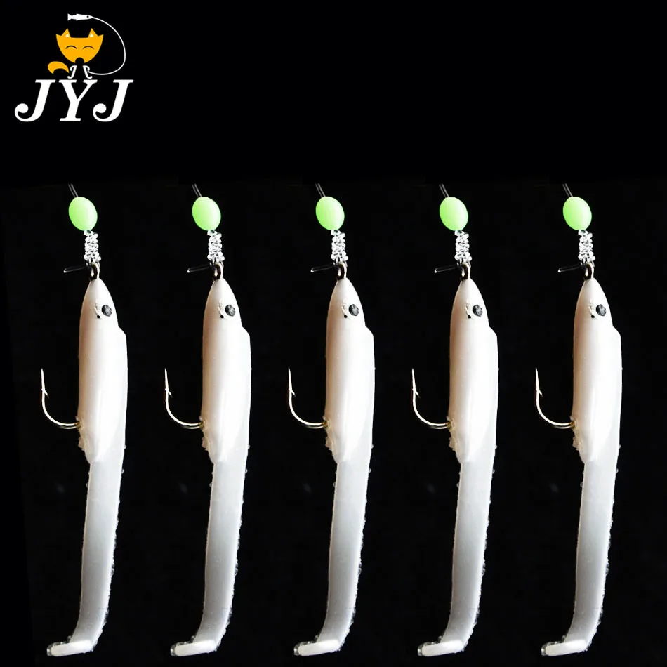 5hooks/bag High Quality Carbon Steel Mackerel Feathers Bass Cod Lure Sea Fishing 5 Fishing Hook Treble Bait Fishing Wire No.1/0