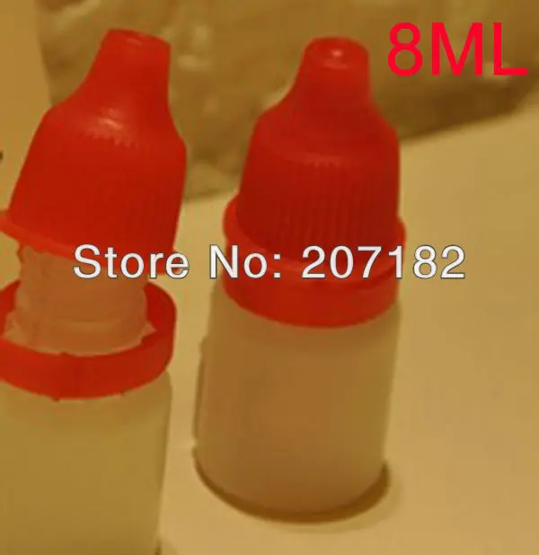 

(500pcs/lot) 8ml PET translucent body with red cap liquid bottle,dropper bottle, empty bottle,eye water bottle