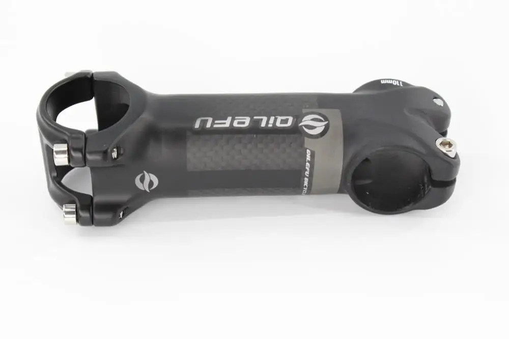 

New arrival gray QILEFU Mountain&Road bike matte alloy carbon fibre bicycle stem MTB light parts 31.8*90/100/110/120mm new
