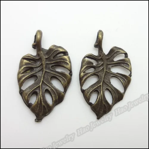 

100pcs Vintage Charms Leaf Pendant Antique bronze Fit Bracelets Necklace DIY Metal Jewelry Making